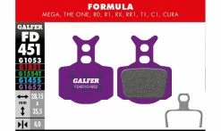 Plaquettes Galfer - Pour Formula Mega / The One / R1 / RX